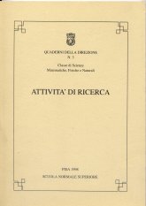 Attività di ricerca della classe di scienze matematiche, fisiche e naturali
